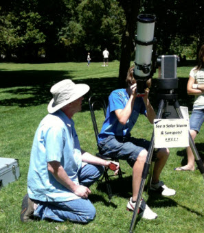 Sidewalk solar astronomy